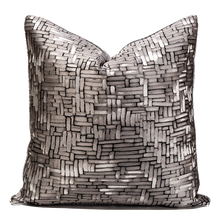 Cargar imagen en el visor de la galería, LABYRINTH SILVER GREY THROW PILLOWCASE
