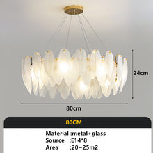 Cargar imagen en el visor de la galería, Modern bedroom dining room lamp feather glass luxury lamp
