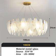 Cargar imagen en el visor de la galería, Modern bedroom dining room lamp feather glass luxury lamp
