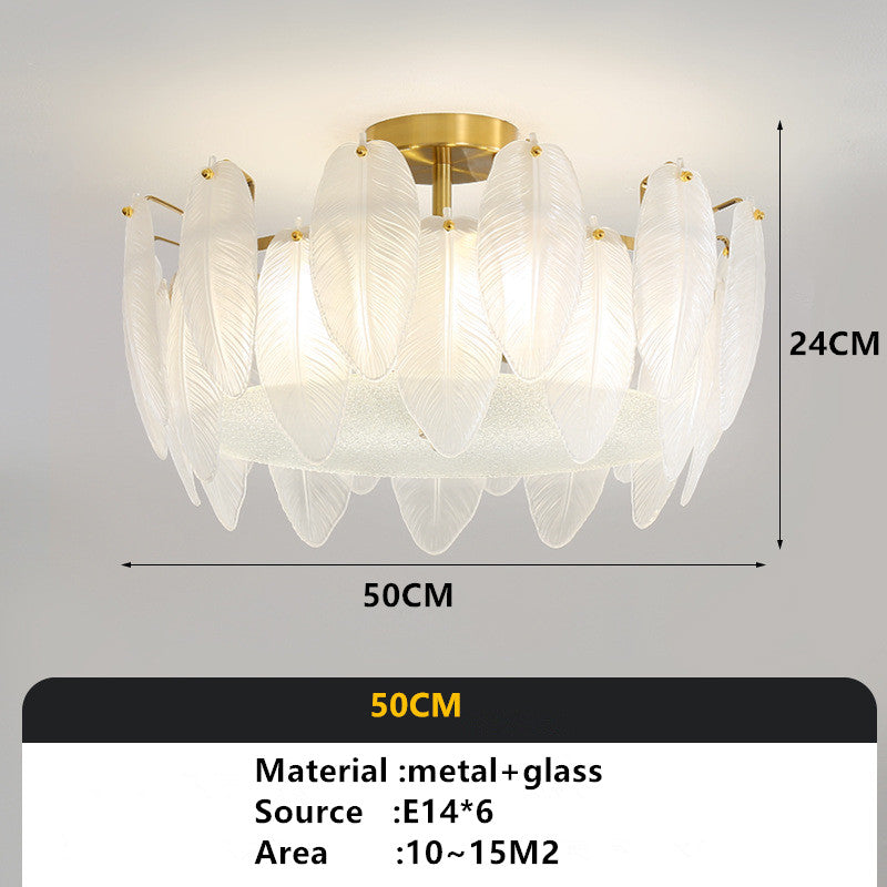 Modern bedroom dining room lamp feather glass luxury lamp