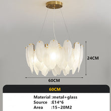 Cargar imagen en el visor de la galería, Modern bedroom dining room lamp feather glass luxury lamp
