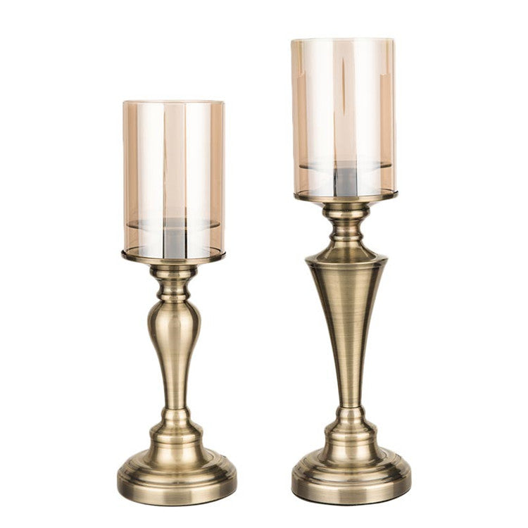 European-style home furnishings decoration with metal candle holders