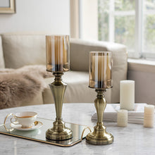 将图片加载到图库查看器，European-style home furnishings decoration with metal candle holders
