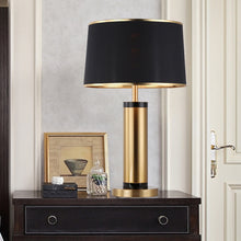 Charger l&#39;image dans la galerie, Modern luxury metal black cloth cover household table lamp
