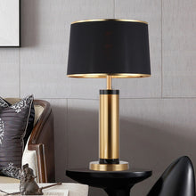 Charger l&#39;image dans la galerie, Modern luxury metal black cloth cover household table lamp
