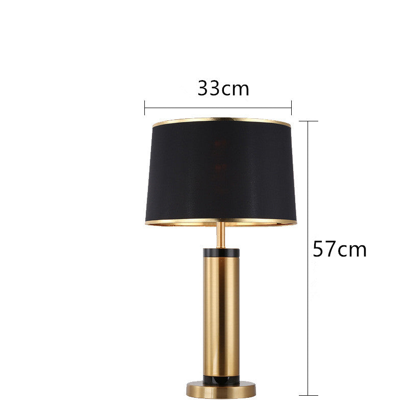 Modern luxury metal black cloth cover household table lamp