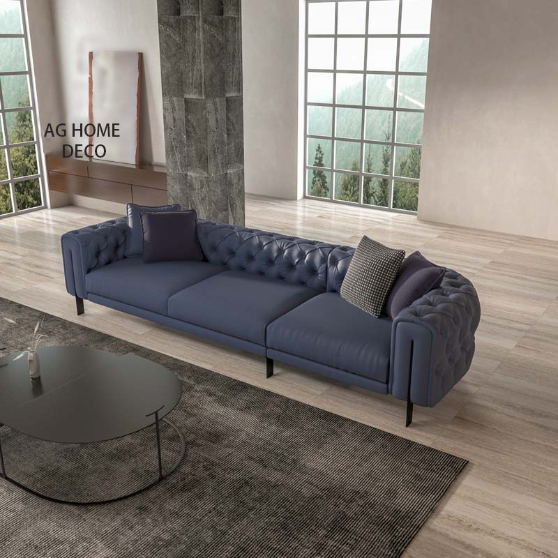 Four-seat modern minimalist button sofa