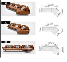 Charger l&#39;image dans la galerie, Modern minimalist ins corner light luxury three-seat down sofa
