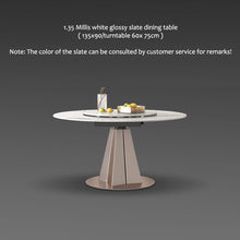 Cargar imagen en el visor de la galería, Italian minimalist slate round table folding convertible dining table
