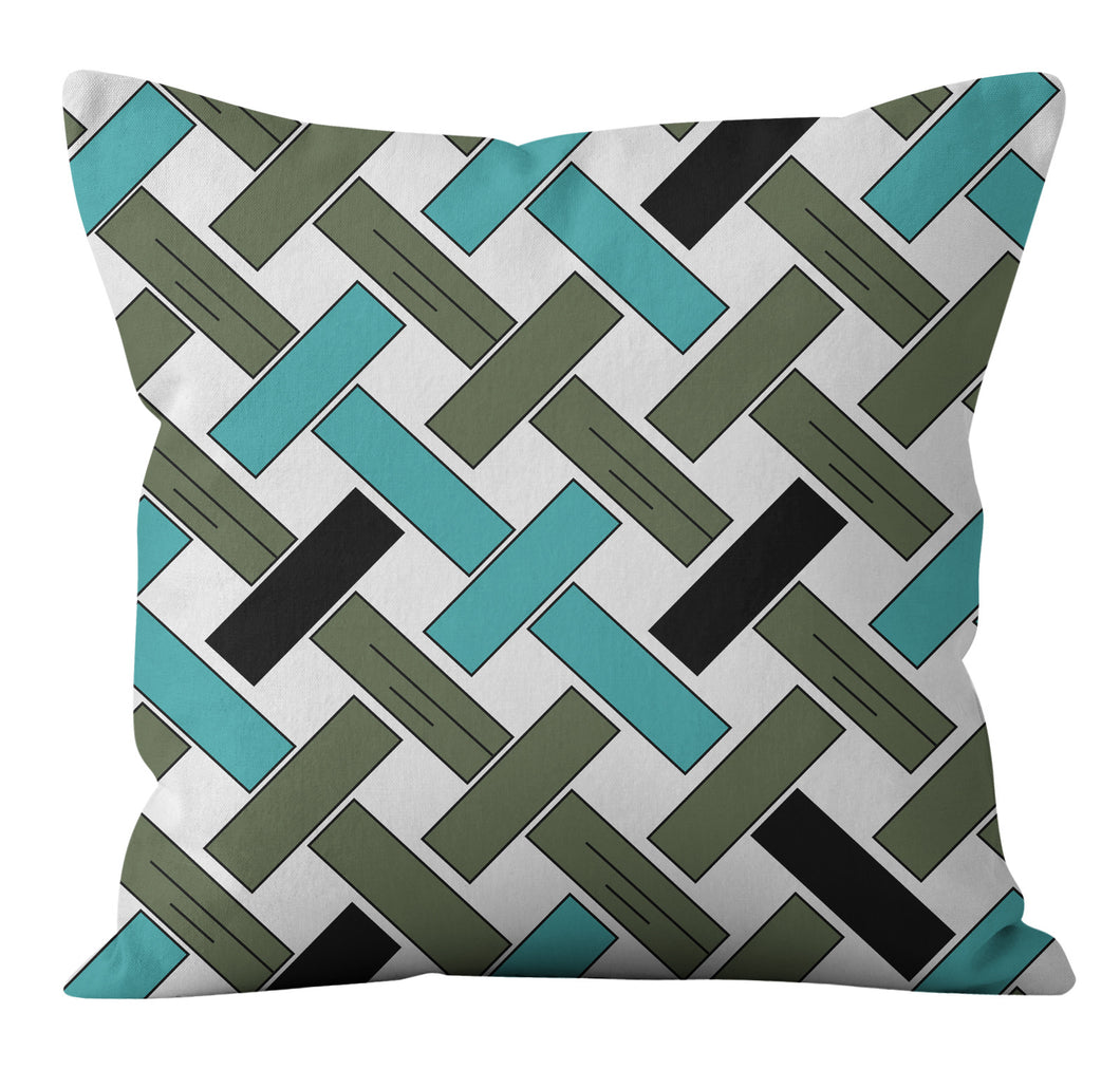 Green geometric pillowcase Nordic minimalist short plush pillowcase