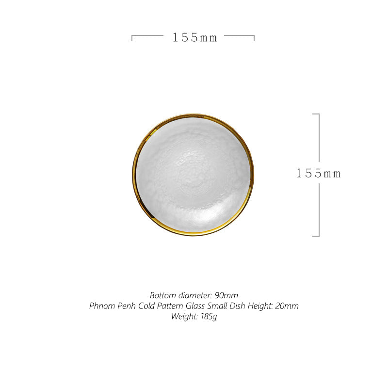 Electroplating glass tableware fruit plate flat cake plate