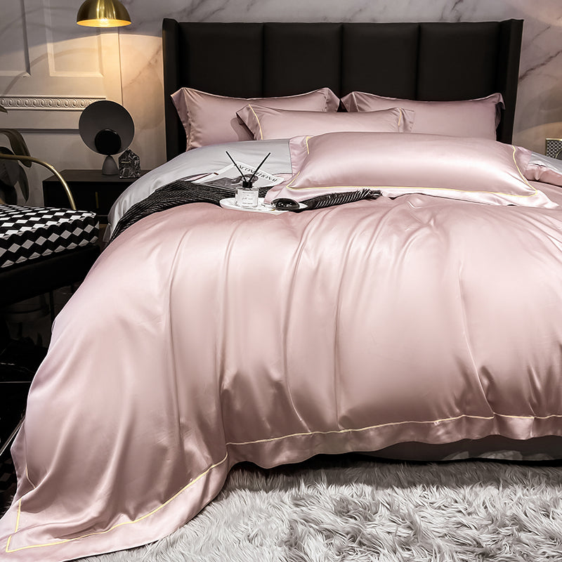 100s double-sided Tencel four-piece ice silk bedding