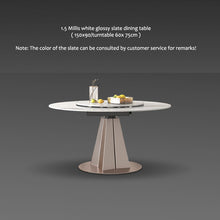 Cargar imagen en el visor de la galería, Italian minimalist slate round table folding convertible dining table
