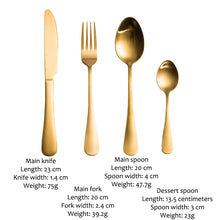 Cargar imagen en el visor de la galería, Brushed cutlery stainless steel matte copper-plated hotel Western tableware
