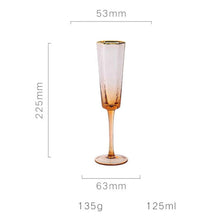 Carregar imagem no visualizador da galeria, Nordic gold rim hammered champagne red wine glass set
