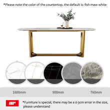 将图片加载到图库查看器，Light luxury combination rectangular dining table marble slate
