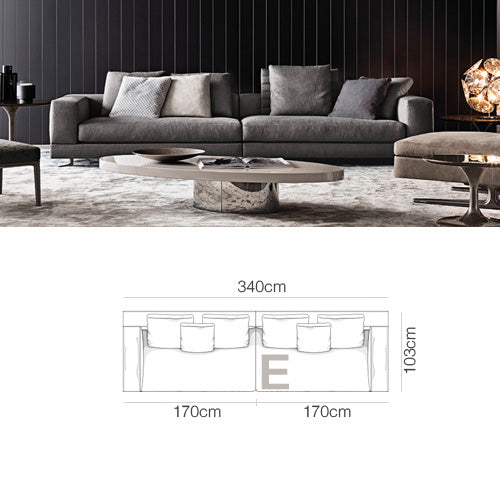 Techno-cloth Italian minimalist fabric sofa