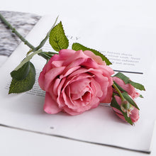 Cargar imagen en el visor de la galería, One flower and two buds feel moisturizing simulation rose home decoration
