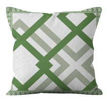 将图片加载到图库查看器，Green geometric pillowcase Nordic minimalist short plush pillowcase
