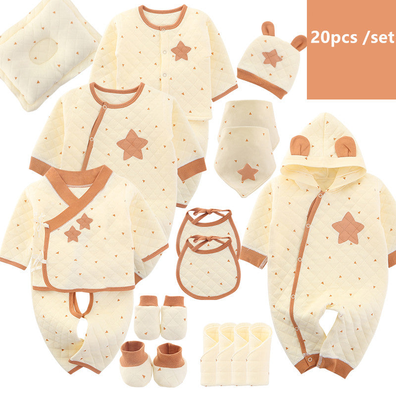 Autumn /winter thickened baby clothes newborn gift box